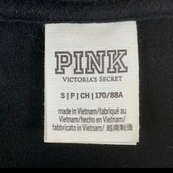VS PINK Tropical Sequin Tie Front Tee Small - Picture 4 of 4